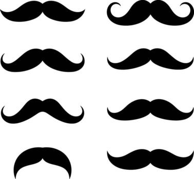 Icon Set of Unique Mustaches Illustration of Various Moustache Styles Isolated on Transparent Background vector