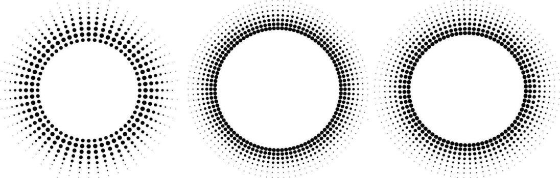 Dotted Gradient Circle Halftone Effect Circular Dotted Frame Progress Round Loader Halftone Circle Isolated on White vector