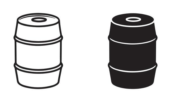 Keg isolated on white background, a container for storing and transporting liquids, often alcoholic beverages vector