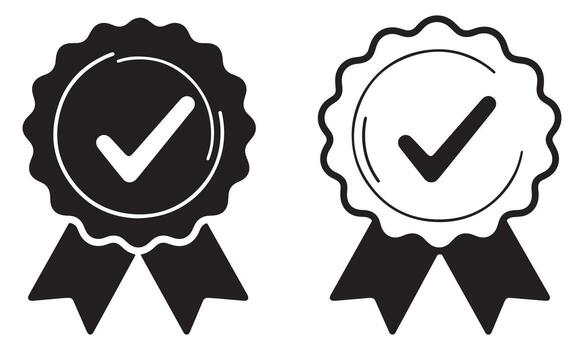 Two quality guarantee ribbons isolated on white background, representing assurance and reliability symbol vector