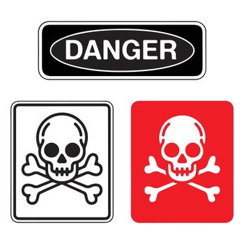 Danger sign with skull and crossbones symbol isolated on white background vector