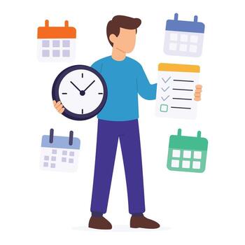 Time Management, Organizing tasks efficiently within deadlines vector