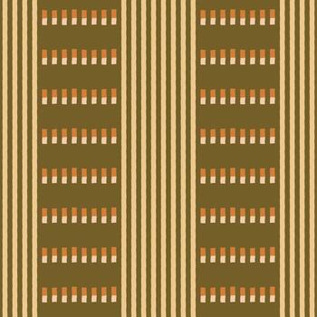 Abstract geometric seamless pattern. Modern minimal design with hand drawn vertical stripes on warm olive green muted background. Retro autumn repeat tile for fabric, print, wallpaper, textile. vector