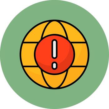 Internet Error Filled Circle Icon Design vector