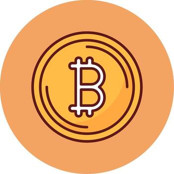 Bitcoin Minimal Filled Circle Icon Design vector
