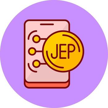 Jersey Pound in Mobile Minimal Filled Circle Icon vector