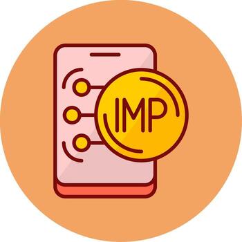 Isle of Man Pound in Mobile Minimal Filled Circle Icon vector