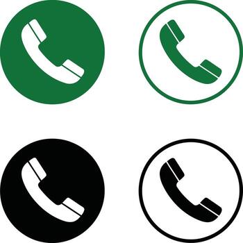 Four telephone icons in different color combinations on a white background illustration vector