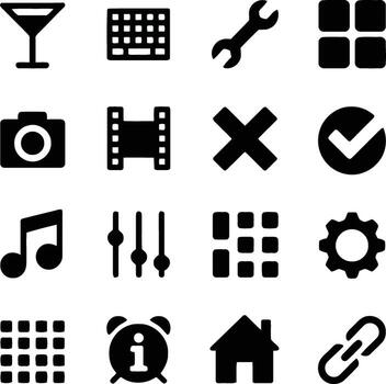Set of basic user interface icons isolated on white background for design vector
