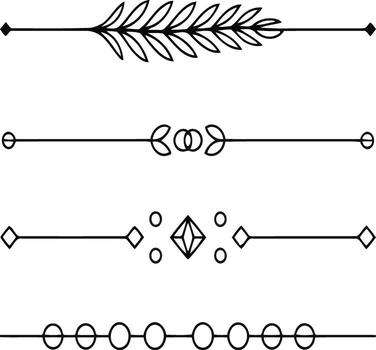 Set of decorative dividers isolated on white background for design project vector