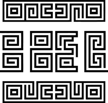 Greek key pattern isolated on white background for ancient design element vector