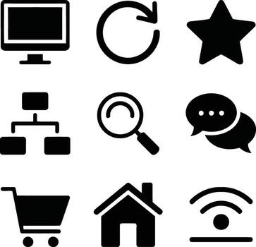 Collection of web icons isolated on white background for website and application vector