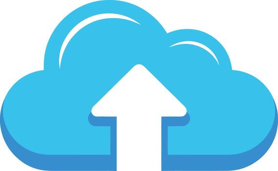 A cloud with an arrow pointing up vector