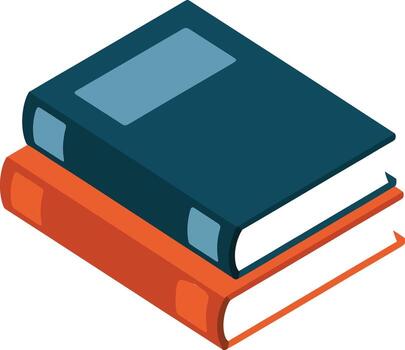 Stack of two books isolated on white background for education and knowledge vector