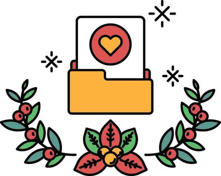 un carpeta con un corazón en eso vector