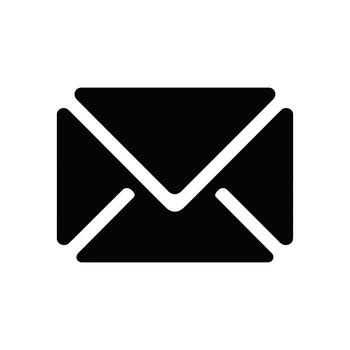 negro sobre icono en blanco antecedentes para correo electrónico y mensajería diseño vector