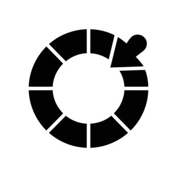 Black Circular Chart with Arrow Showing Progression or Cycle on White Background vector