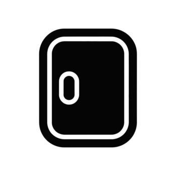 negro puerta icono en blanco antecedentes sencillo redondeado rectángulo con encargarse de vector