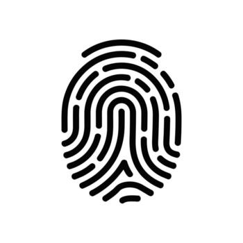 Black Fingerprint Icon Identification, Security, Authentication, and Biometric Scan vector