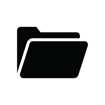 negro carpeta icono en blanco antecedentes para archivo administración y almacenamiento vector