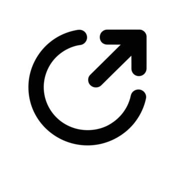 Black Share External Icon on White Background Signifying Link Sharing Action vector