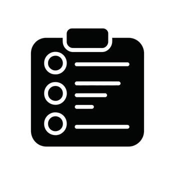 negro portapapeles icono con círculos, líneas, y blanco antecedentes para que hacer lista vector