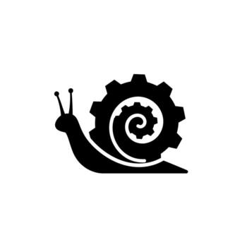 Snail with Gear Shell - A Symbol of Slow and Steady Progress. vector