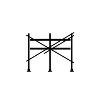 Scaffolding structure for construction and building projects. vector