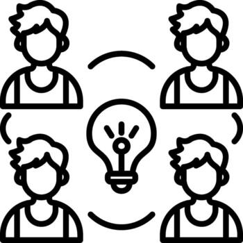 Team Brainstorming Stylized Visual Token Representation vector