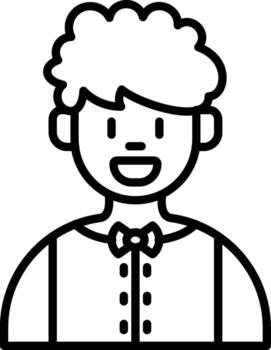 Chess Player Outline Style Element Layout vector