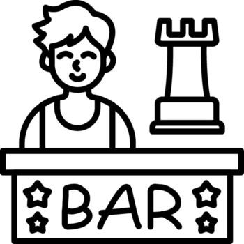 ajedrez bar contorno estilo elemento diseño vector