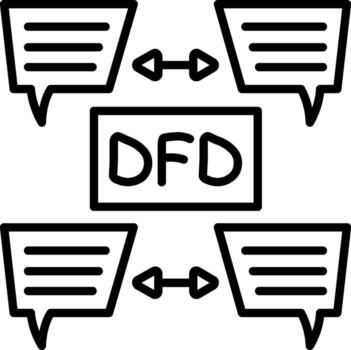 dfd datos fluir conciso visual representación activo vector