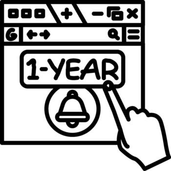 One Year Subscription Iconic Design Element Layout vector