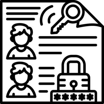 Access Control List Wireframe Line Mark Illustration vector