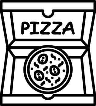Pizza Box Wireframe Graphic Object Layout vector