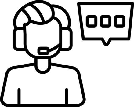 Live Chat Support Structured UX Symbol Layout vector