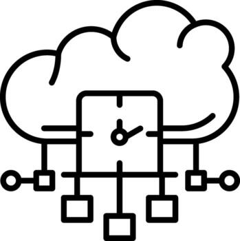 Cloud Real-Time Analytics Clean Web Symbol Graphic vector