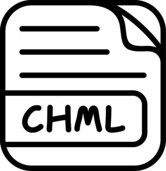 CHML File Compact Design Glyph Asset vector