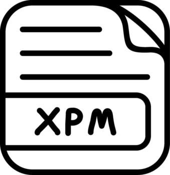 XPM File Flat Color Mark Illustration vector