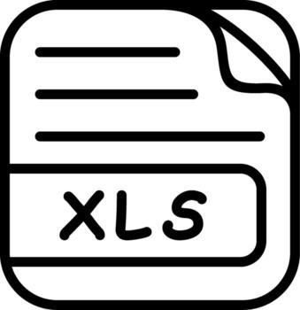 XLS File Bold Graphic Form Representation vector