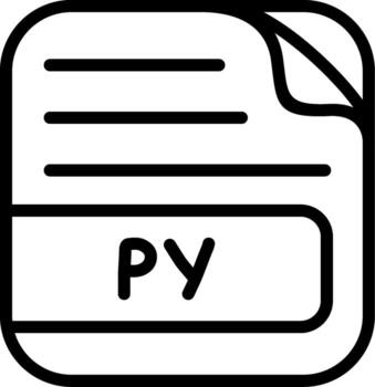 PY File Interactive Design Glyph Mark vector
