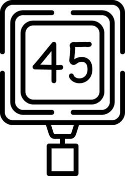 Speed Limit 45 Minimal Line Feature Graphic vector