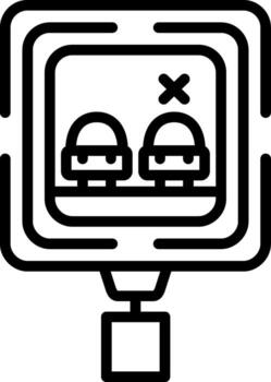 No Overtaking Digital Sketch Form Graphic vector