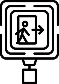Emergency Exit Sharp Glyph Illustration vector