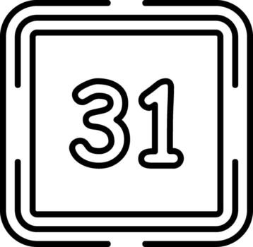 Counting Thirty One Outline Style Element Layout vector