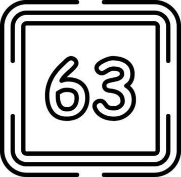 contando sesenta Tres tecnología ui elemento diseño vector