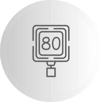 Speed Limit 80 Dashboard UI Element Graphic vector