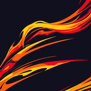 Abstract Flame Streaks with Dynamic Motion on Dark Background vector