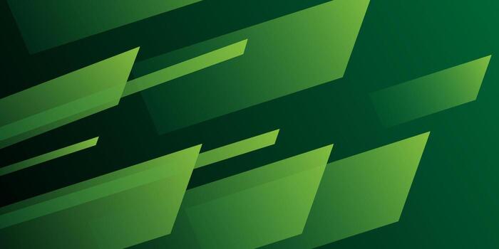 Abstract Green Geometric Shapes Overlapping on Dark Green Background. vector