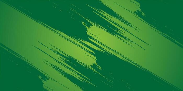Green Brushstroke Texture Background with Diagonal Strokes and Gradient. vector